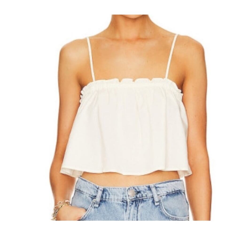 WeWoreWhat Ruffle Cami Top in Ivory - L